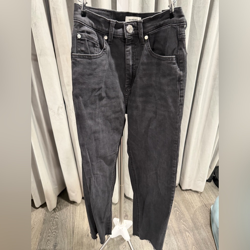 Sandro Black Straight Leg Jeans - Picture 2 of 3